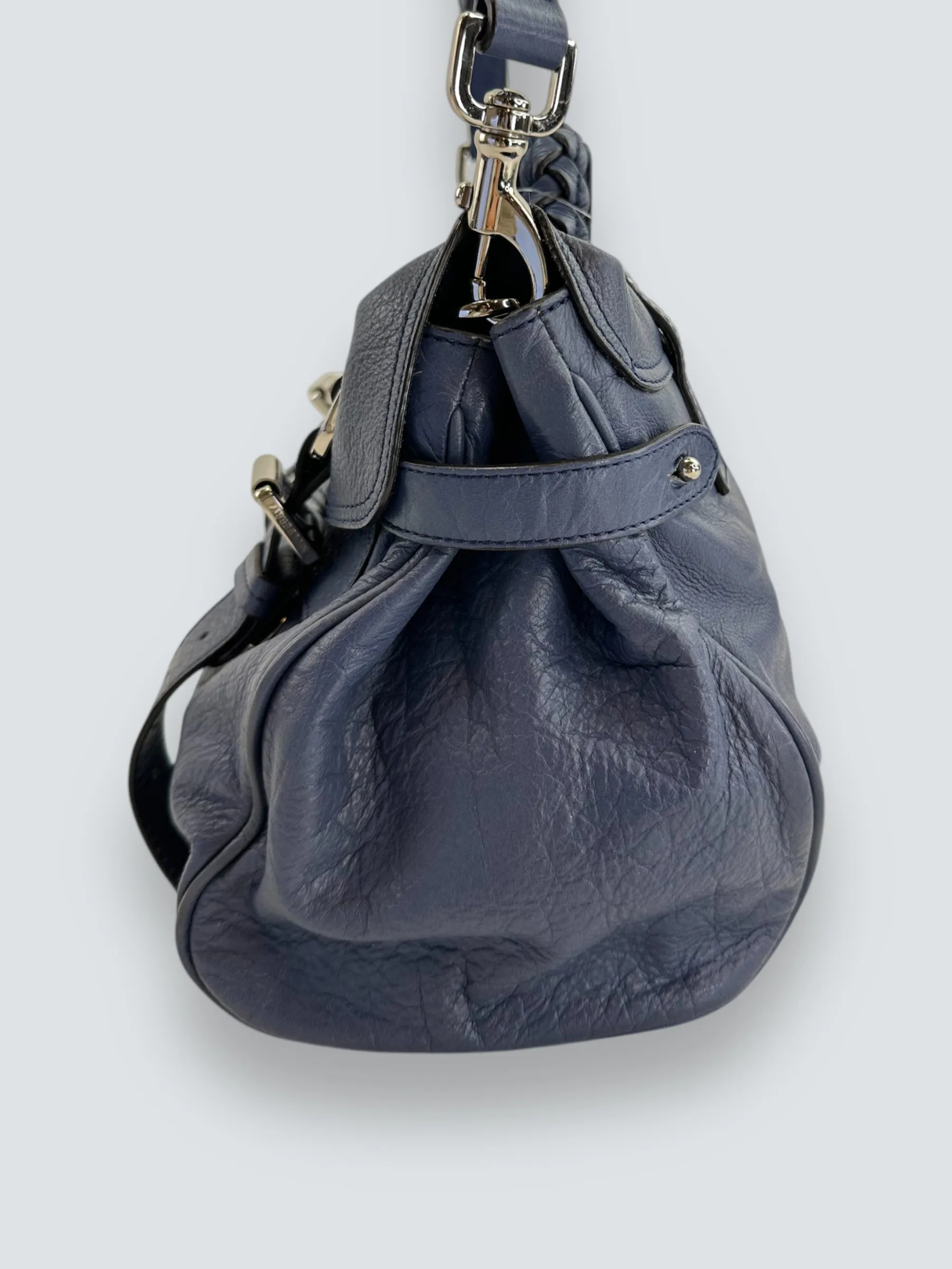 Mulberry Blue Leather Alexa Satchel