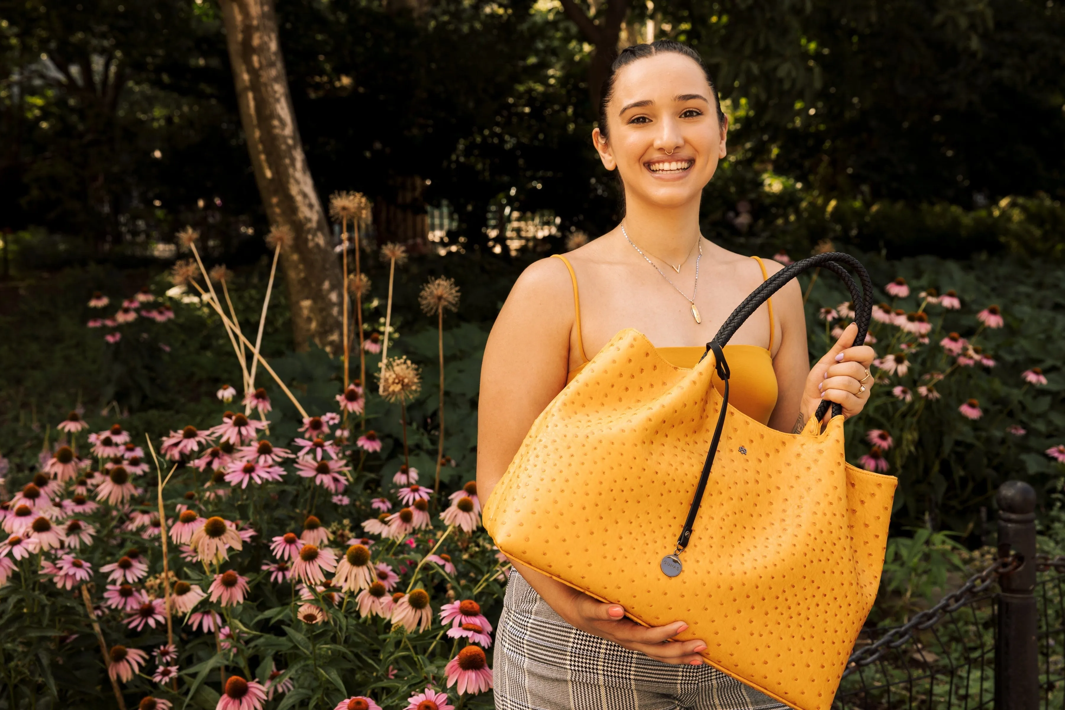 Naomi Vegan Leather Tote Bag | Yellow