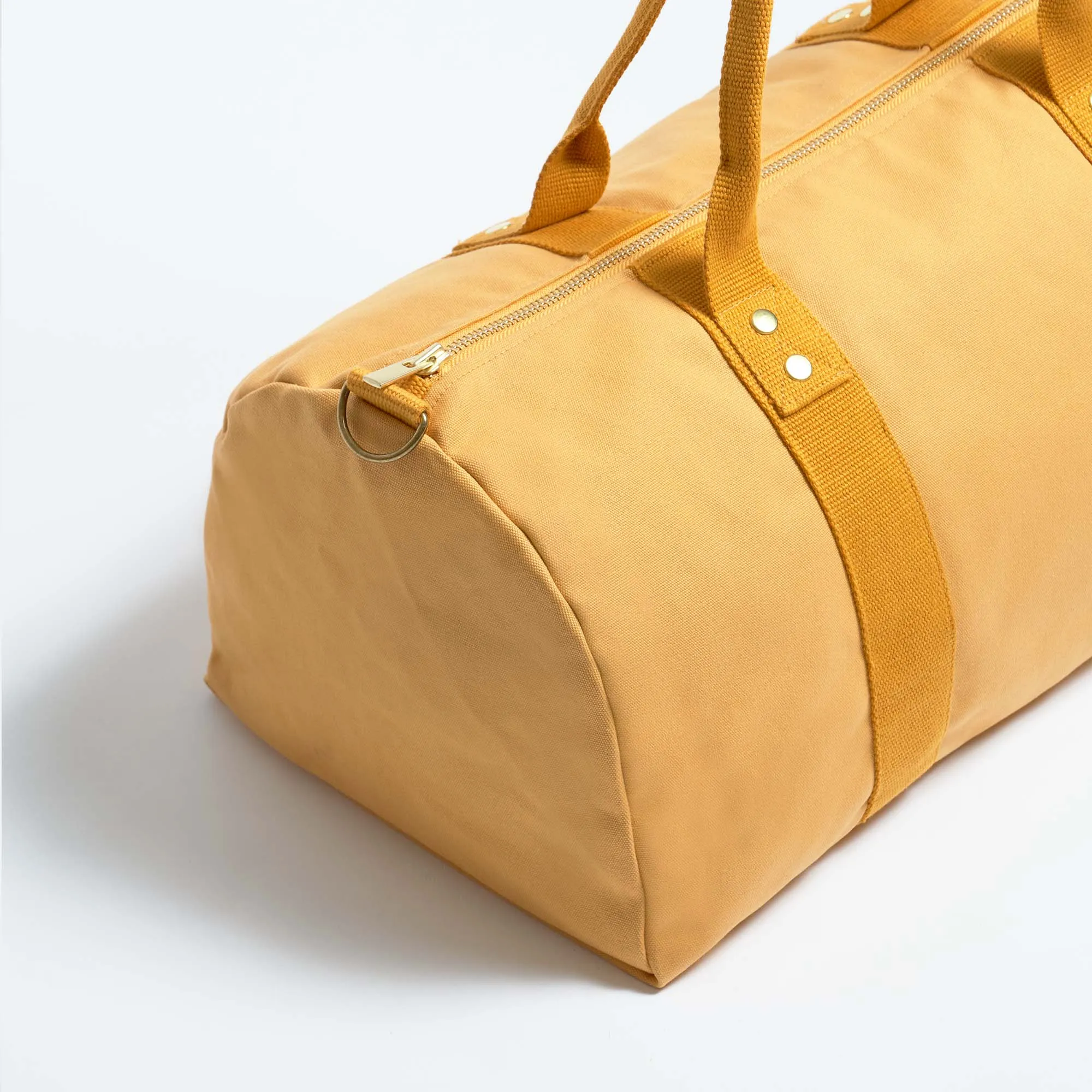 Natural Cotton Canvas Vegan Weekender | Mustard Yellow