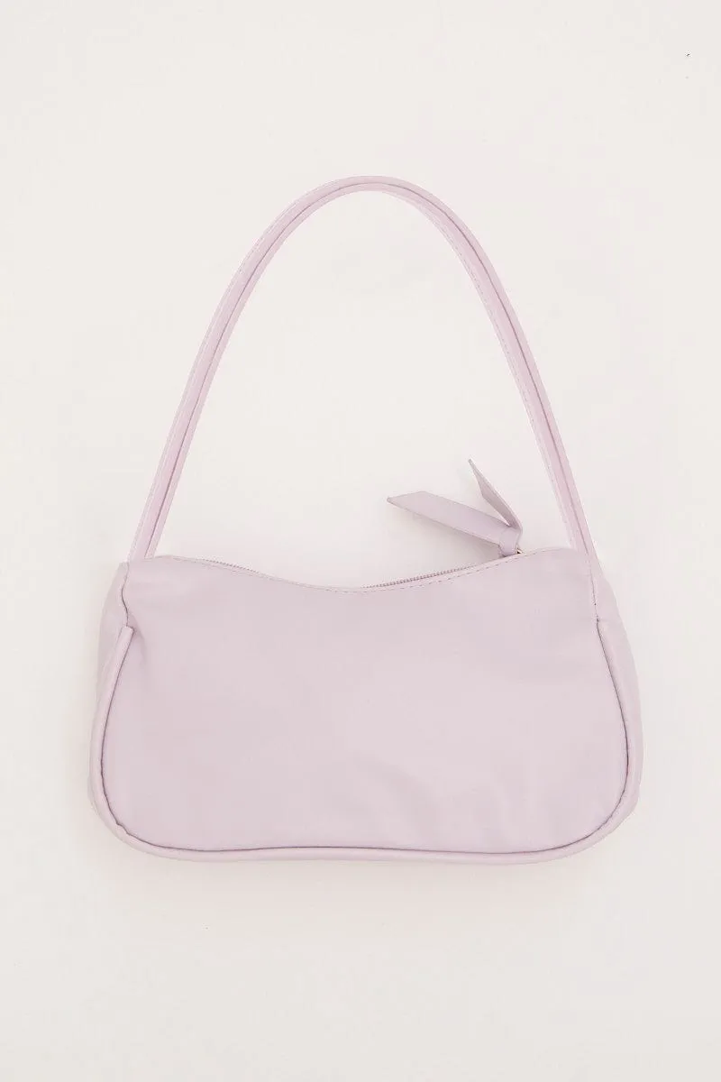 Purple Shoulder Baguette Bag