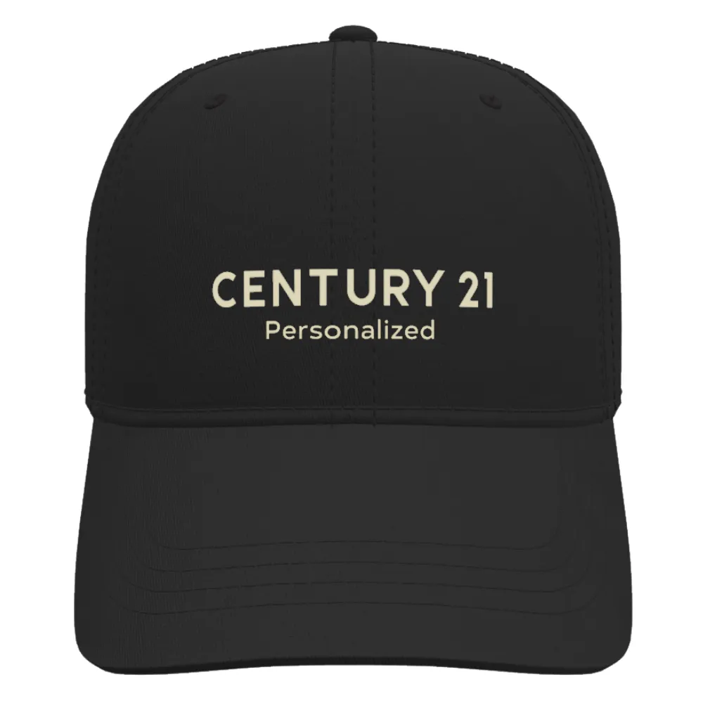 Relaxed Black Chino Golf Cap - Personalized