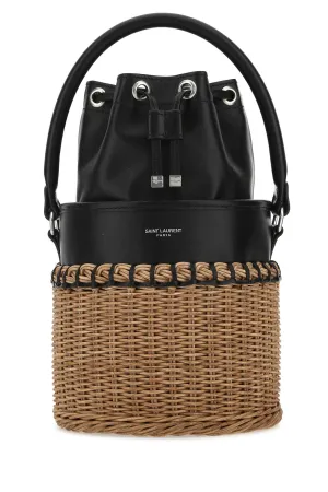 Saint Laurent Bahia Logo Detailed Bucket Bag