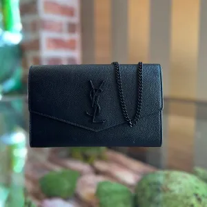 SAINT LAURENT Uptown Grain De Poudre YSL Clutch