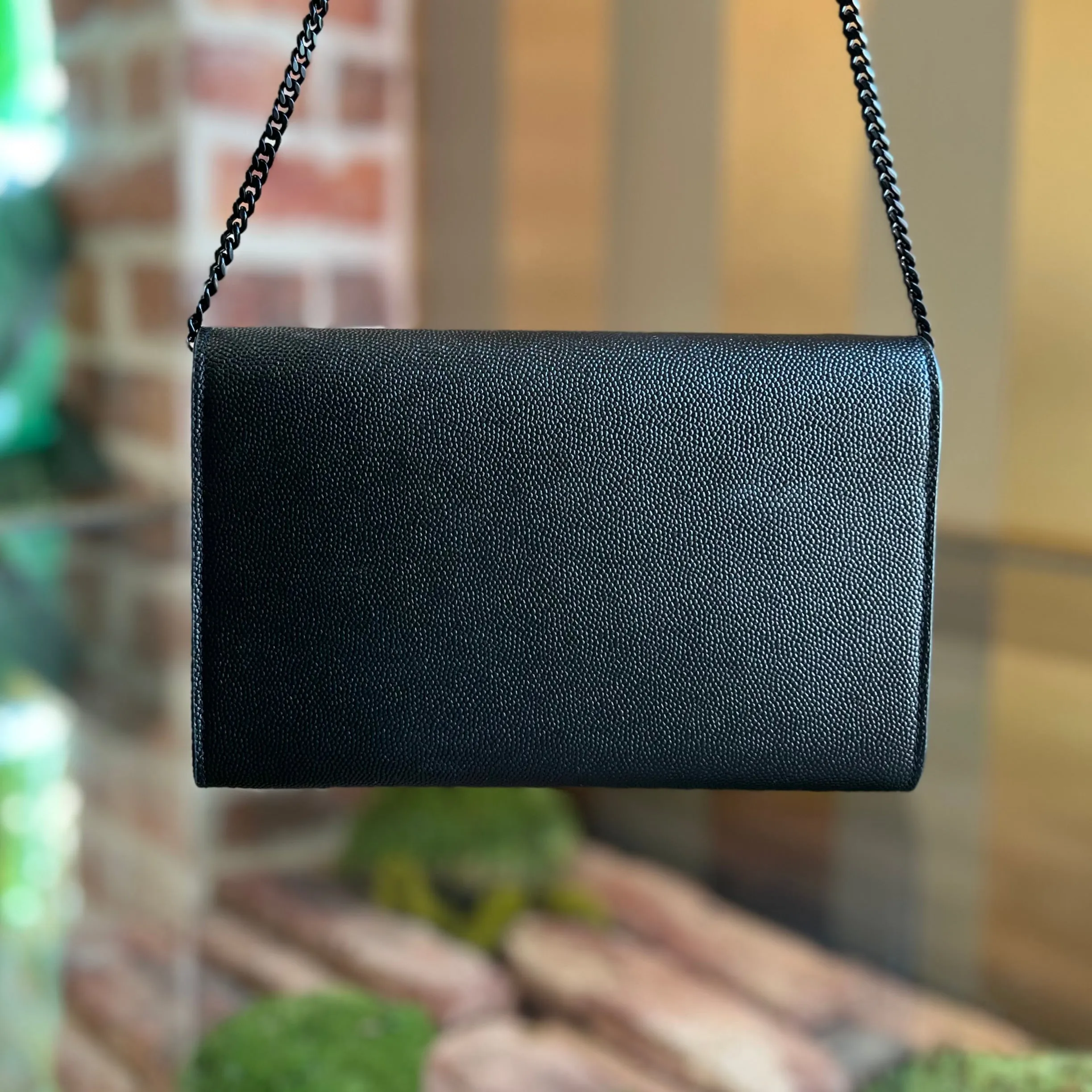 SAINT LAURENT Uptown Grain De Poudre YSL Clutch