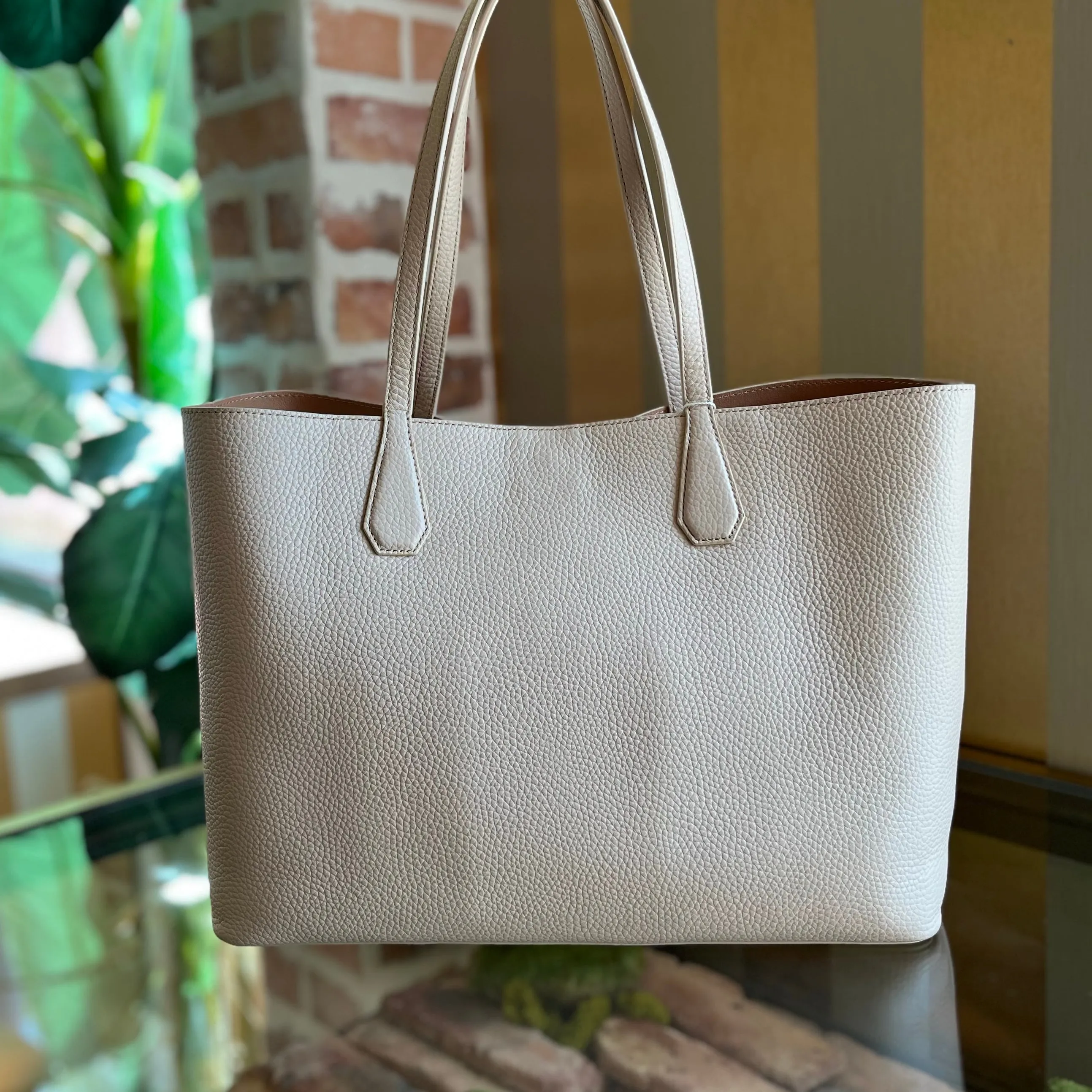 TORY BURCH Brody Pebbled Leather Tote Bag