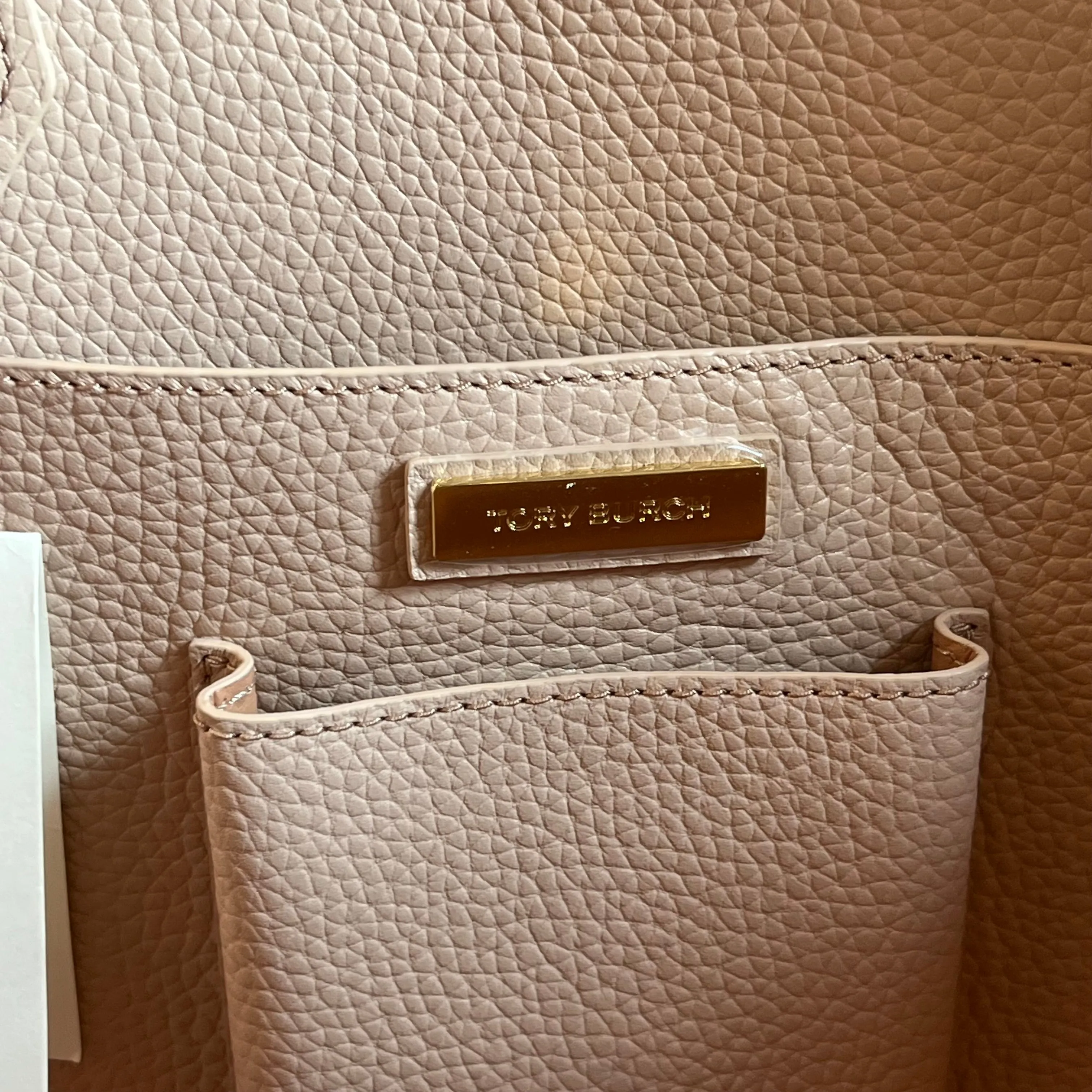 TORY BURCH Brody Pebbled Leather Tote Bag