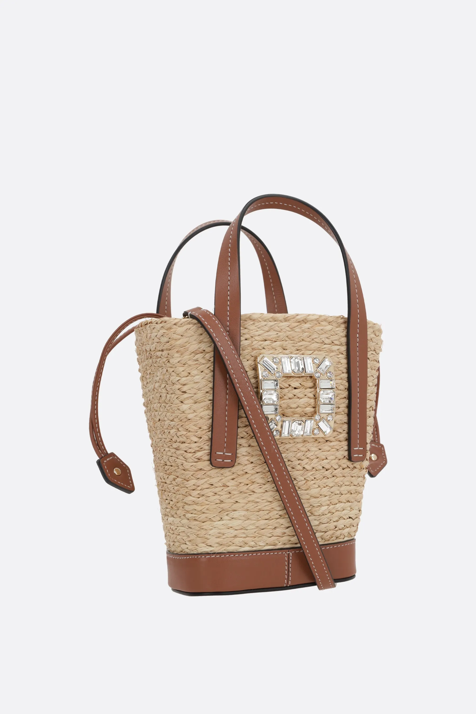 Viv' Skate mini bucket bag in raffia