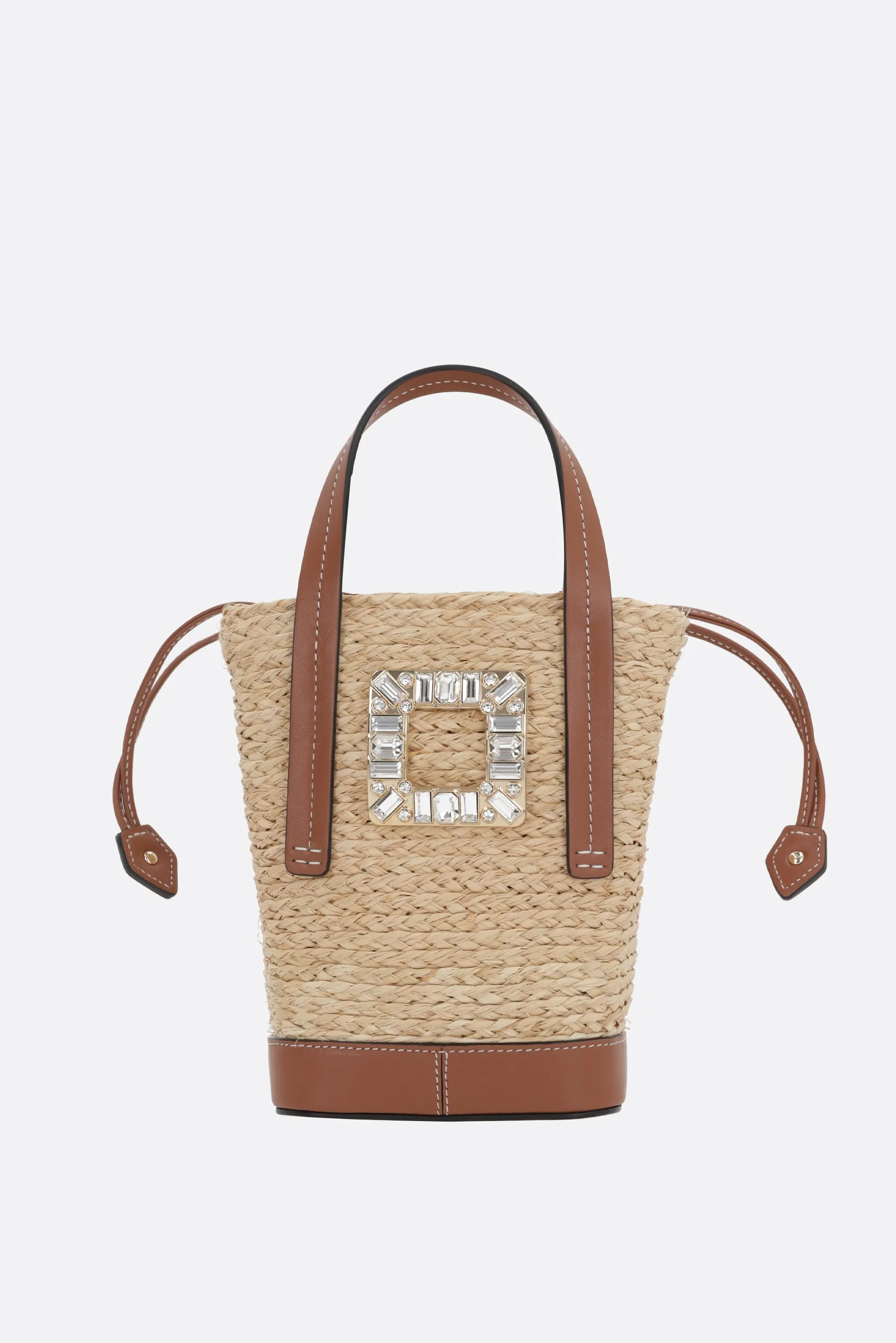 Viv' Skate mini bucket bag in raffia